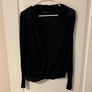 Babaton Midnight Black Wrap Blouse